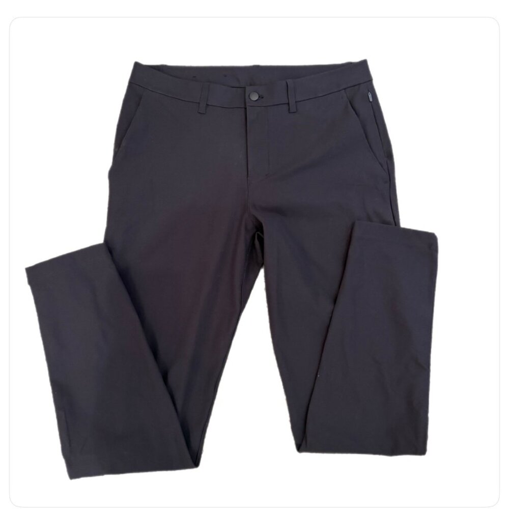 LULULEMON Men's ABC Slim-Fit Trouser Smooth Twill Black 32L Warpstreme Like New
